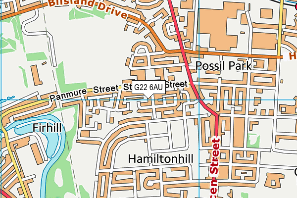 G22 6AU map - OS VectorMap District (Ordnance Survey)