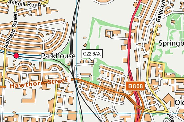 G22 6AX map - OS VectorMap District (Ordnance Survey)
