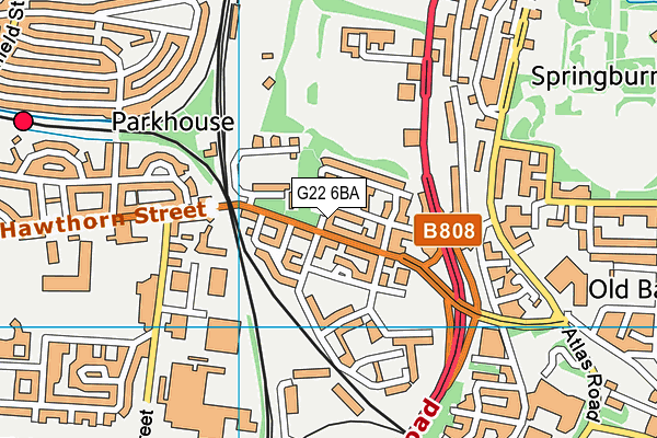 G22 6BA map - OS VectorMap District (Ordnance Survey)