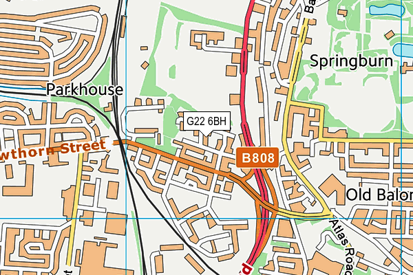 G22 6BH map - OS VectorMap District (Ordnance Survey)