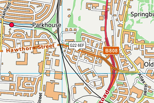 G22 6EF map - OS VectorMap District (Ordnance Survey)