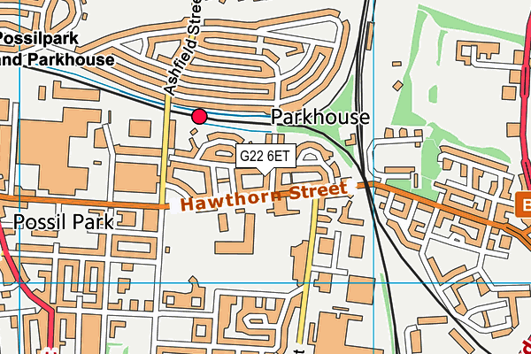 G22 6ET map - OS VectorMap District (Ordnance Survey)