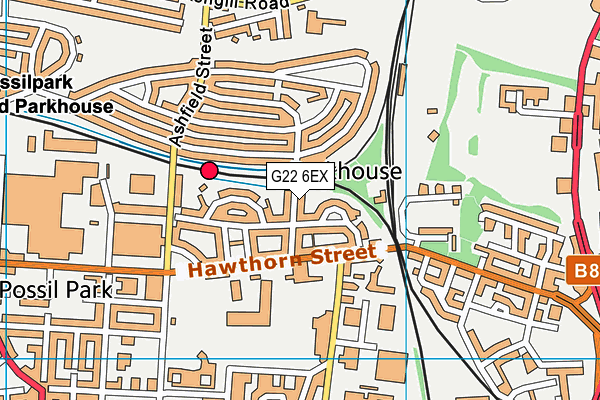 G22 6EX map - OS VectorMap District (Ordnance Survey)