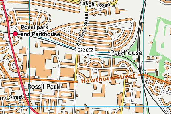 G22 6EZ map - OS VectorMap District (Ordnance Survey)