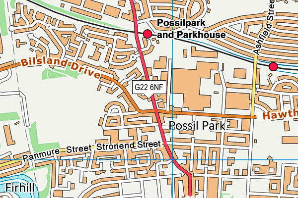 G22 6NF map - OS VectorMap District (Ordnance Survey)