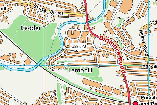 G22 6PJ map - OS VectorMap District (Ordnance Survey)