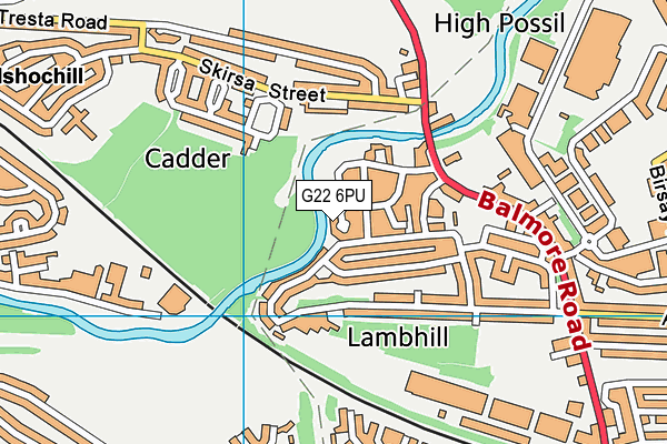 G22 6PU map - OS VectorMap District (Ordnance Survey)