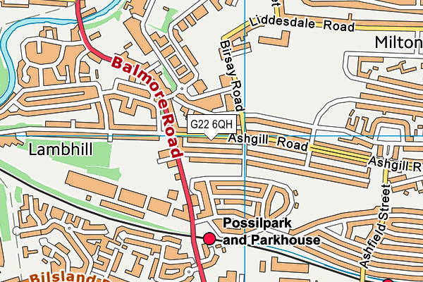 G22 6QH map - OS VectorMap District (Ordnance Survey)