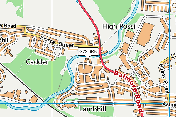 G22 6RB map - OS VectorMap District (Ordnance Survey)
