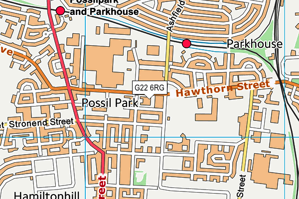 G22 6RG map - OS VectorMap District (Ordnance Survey)