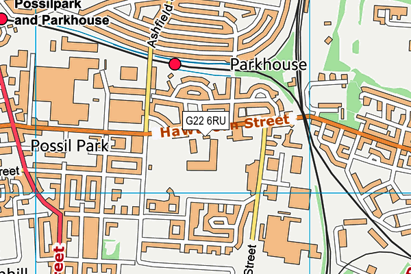 G22 6RU map - OS VectorMap District (Ordnance Survey)
