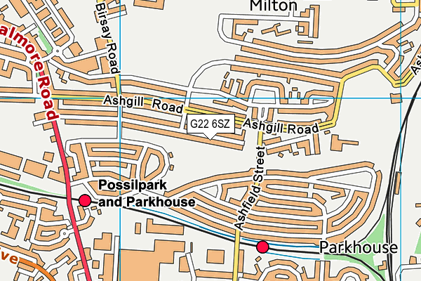 G22 6SZ map - OS VectorMap District (Ordnance Survey)