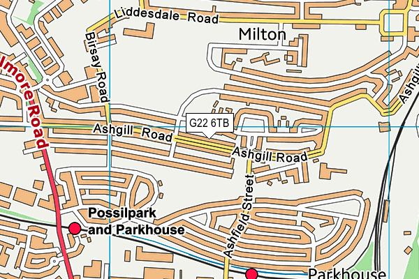 G22 6TB map - OS VectorMap District (Ordnance Survey)