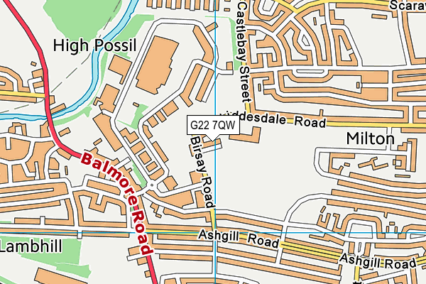 G22 7QW map - OS VectorMap District (Ordnance Survey)