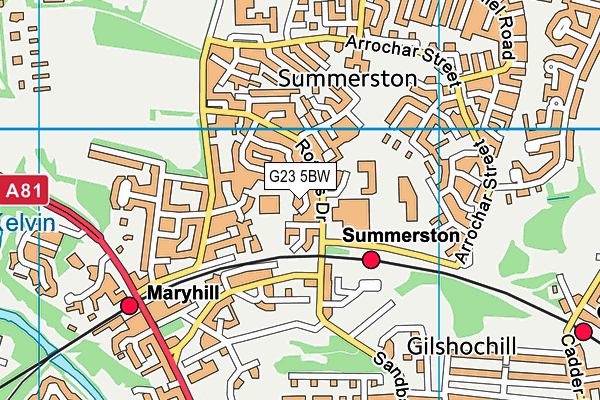 G23 5BW map - OS VectorMap District (Ordnance Survey)