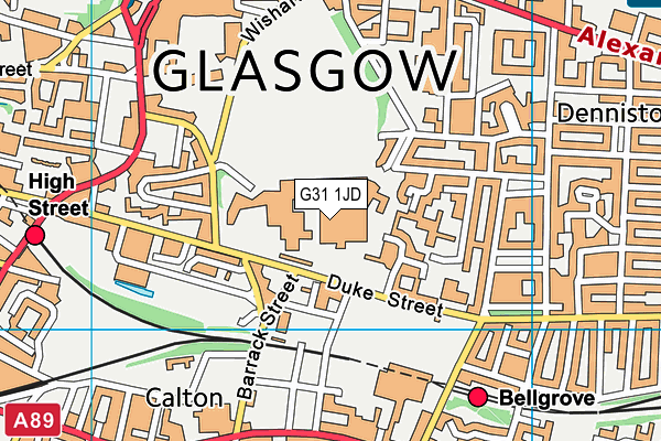 G31 1JD map - OS VectorMap District (Ordnance Survey)