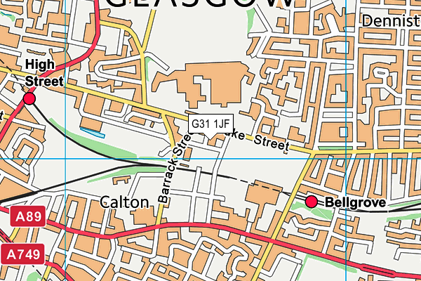 G31 1JF map - OS VectorMap District (Ordnance Survey)