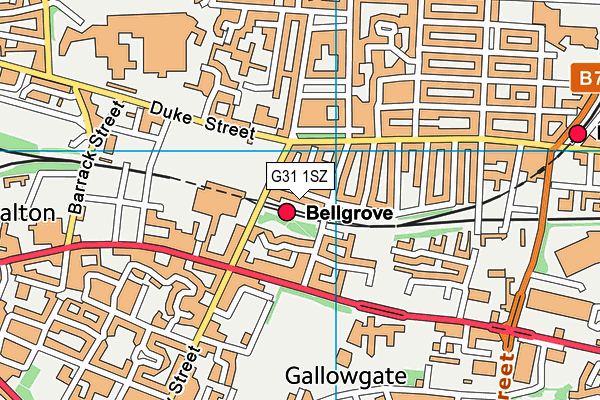 G31 1SZ map - OS VectorMap District (Ordnance Survey)