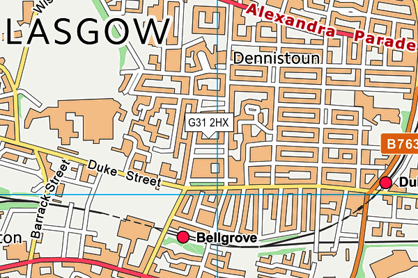 G31 2HX map - OS VectorMap District (Ordnance Survey) G31 2HX map - OS VectorMap District (Ordnance Survey)