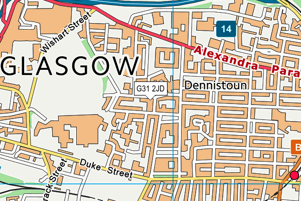 G31 2JD map - OS VectorMap District (Ordnance Survey)