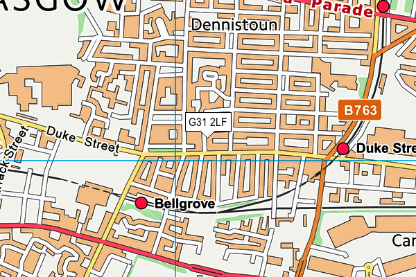 G31 2LF map - OS VectorMap District (Ordnance Survey)