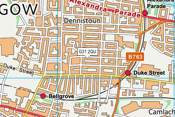 G31 2QU map - OS VectorMap District (Ordnance Survey)