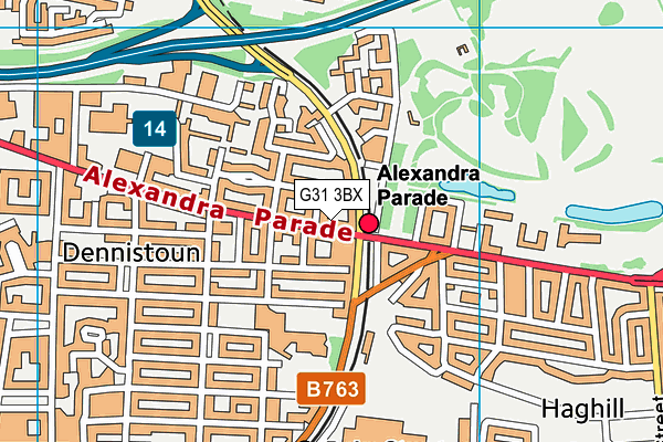 G31 3BX map - OS VectorMap District (Ordnance Survey)