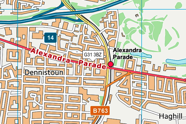 G31 3BZ map - OS VectorMap District (Ordnance Survey)