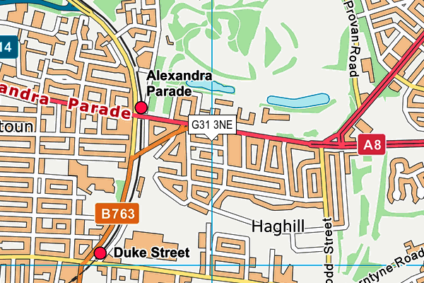 G31 3NE map - OS VectorMap District (Ordnance Survey)