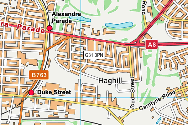 G31 3PN map - OS VectorMap District (Ordnance Survey)