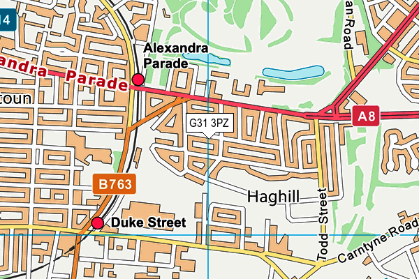 G31 3PZ map - OS VectorMap District (Ordnance Survey)