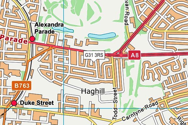 G31 3RS map - OS VectorMap District (Ordnance Survey)