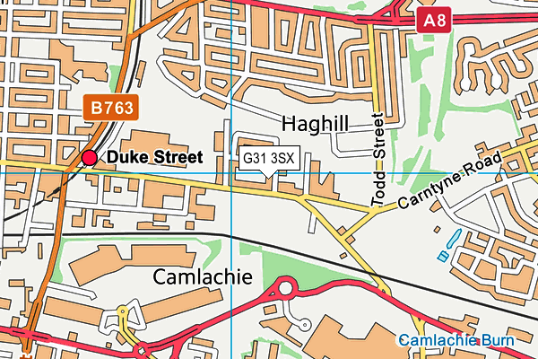 G31 3SX map - OS VectorMap District (Ordnance Survey)