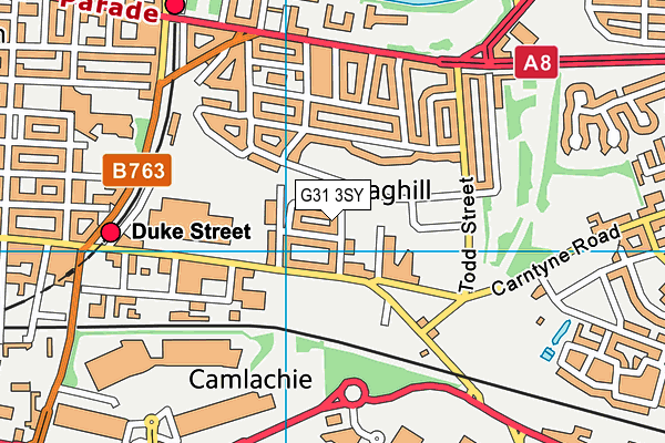 G31 3SY map - OS VectorMap District (Ordnance Survey)