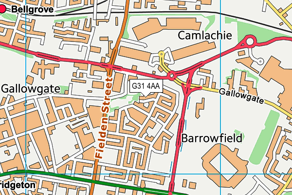 G31 4AA map - OS VectorMap District (Ordnance Survey)