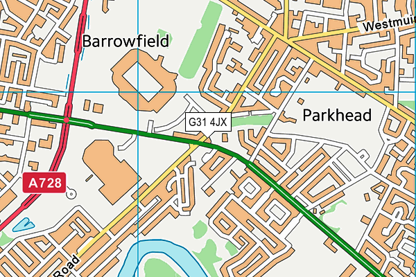 G31 4JX map - OS VectorMap District (Ordnance Survey)
