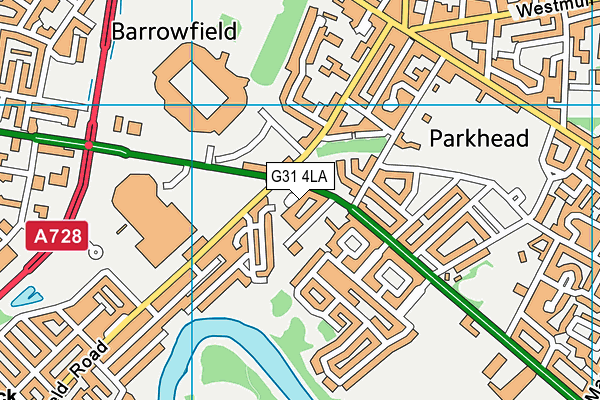 G31 4LA map - OS VectorMap District (Ordnance Survey)