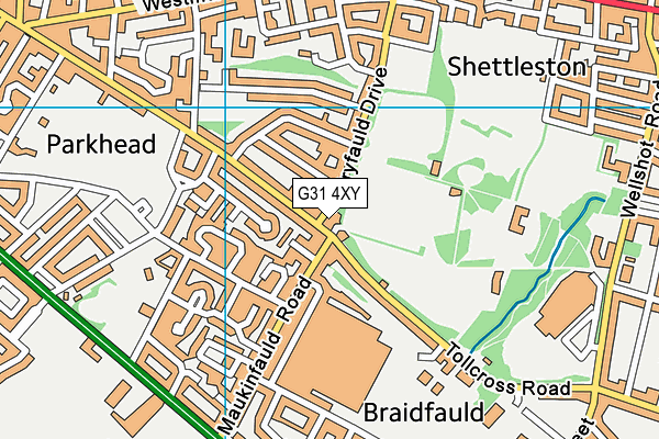 G31 4XY map - OS VectorMap District (Ordnance Survey)