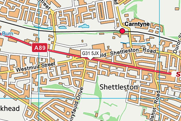 G31 5JX map - OS VectorMap District (Ordnance Survey)