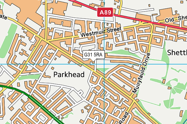 G31 5RA map - OS VectorMap District (Ordnance Survey)