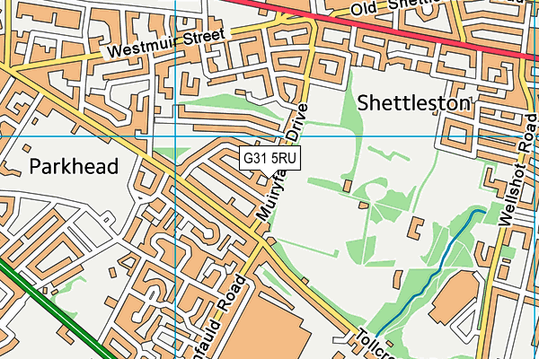 G31 5RU map - OS VectorMap District (Ordnance Survey)