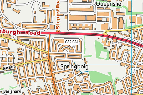 G32 0AJ map - OS VectorMap District (Ordnance Survey)