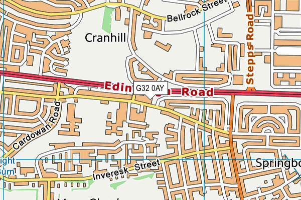 G32 0AY map - OS VectorMap District (Ordnance Survey)
