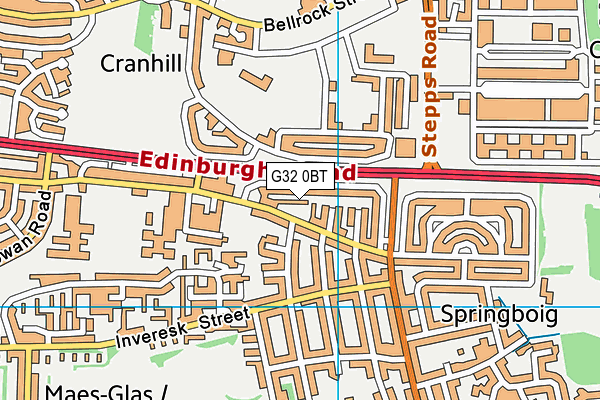 G32 0BT map - OS VectorMap District (Ordnance Survey)