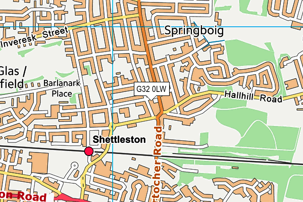 G32 0LW map - OS VectorMap District (Ordnance Survey)