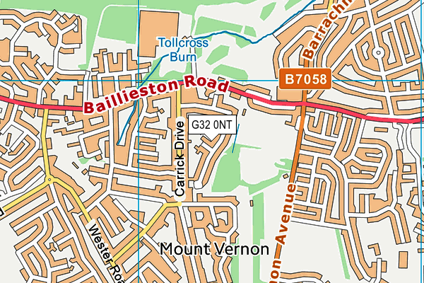 G32 0NT map - OS VectorMap District (Ordnance Survey)