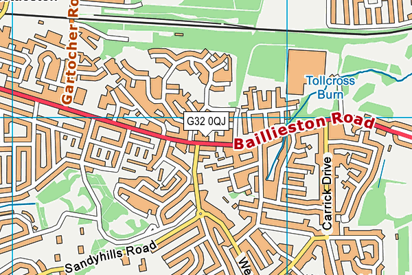 G32 0QJ map - OS VectorMap District (Ordnance Survey)