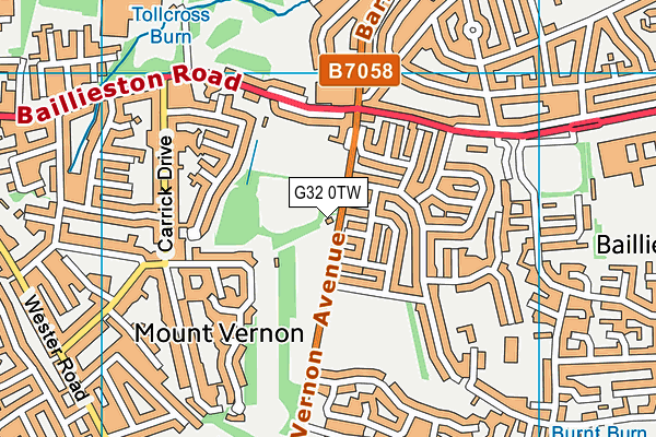 G32 0TW map - OS VectorMap District (Ordnance Survey)