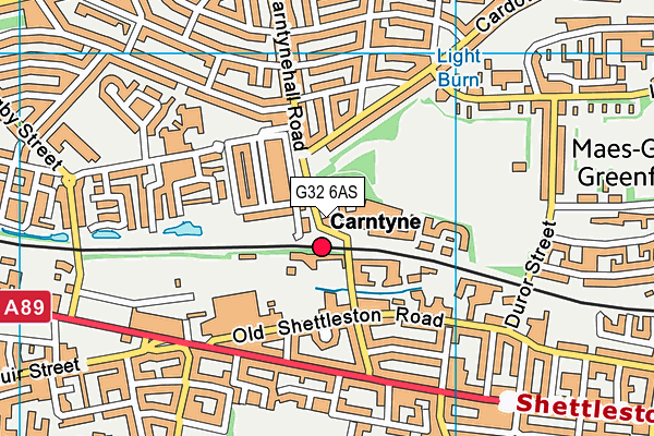 G32 6AS map - OS VectorMap District (Ordnance Survey)