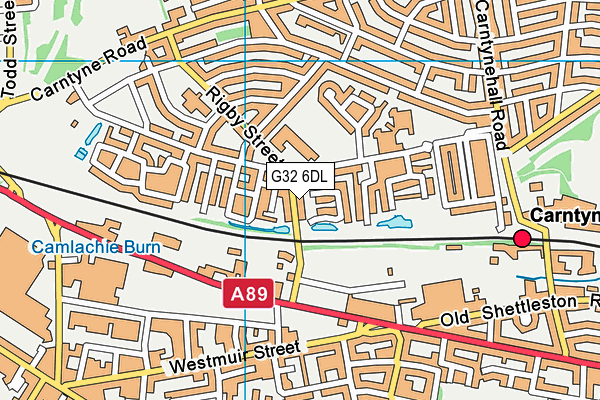 G32 6DL map - OS VectorMap District (Ordnance Survey)